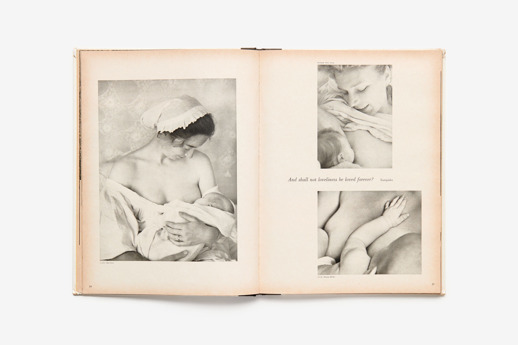 The Family of Woman by Jerry Mason, featuring photos of three women nursing their babies.