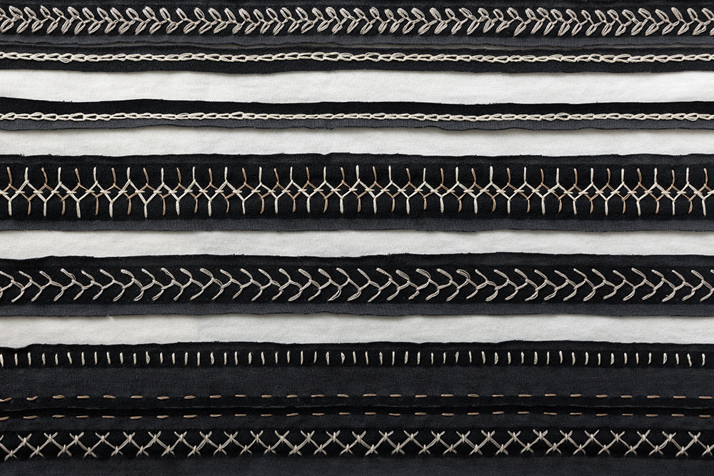 The School of Making Variegated Stripe Fabric Swatch in Black/White