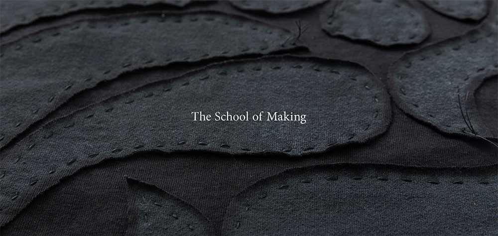 The School of Making Black Fabric Swatch in Marie Stencil
