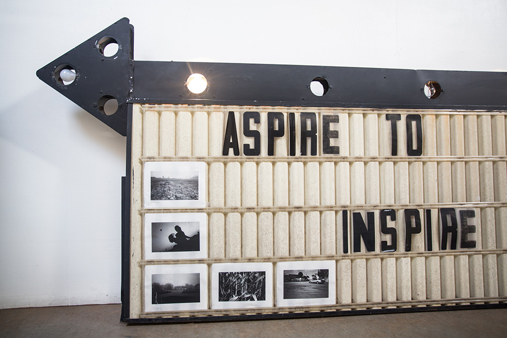 Alabama Chanin Aspire to Inspire Sign at The Factory in Florence, Alabama