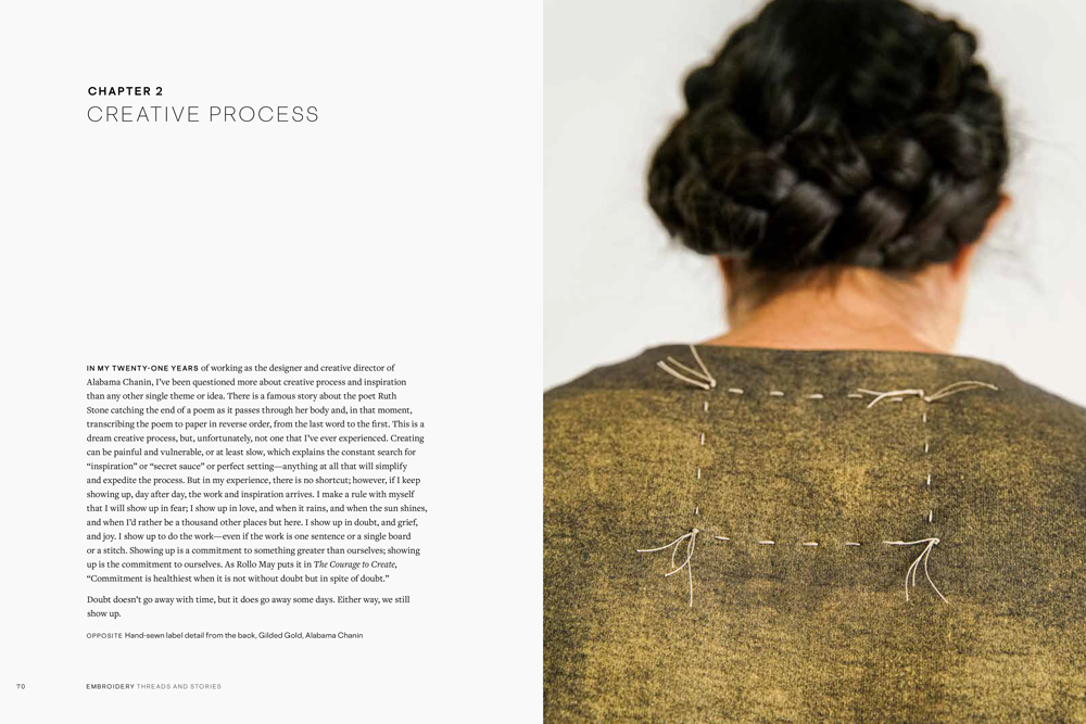 Creative Process Spread from Embroidery: Threads and Stories, the Forthcoming Book by Natalie Chanin