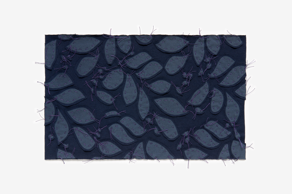Fabric swatch of Bloomers Negative Reverse Appliqué in Navy/Navy.
